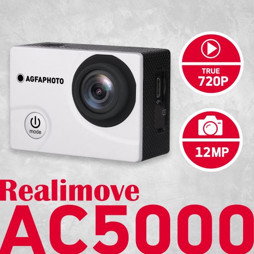 AgfaPhoto Realimove AC5000GR akciókamera, HD, 110°, wifi, 30m-ig vízálló tok