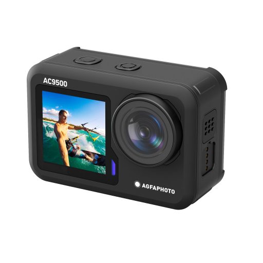 AgfaPhoto Realimove AC9500BK akciókamera, 4K, 170°, wifi, 18m-ig vízálló, dupla kijelző