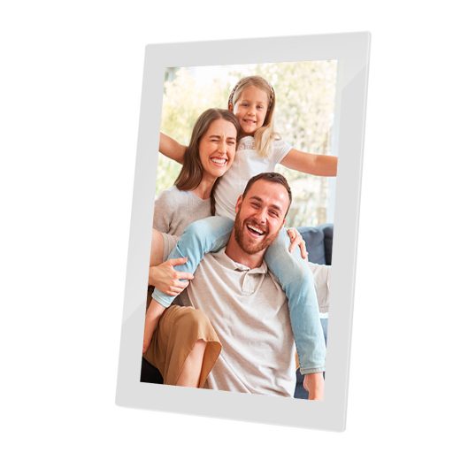 AgfaPhoto APF1000WIFI digitális képkeret 10" videó, hang, mozgásérzékelő, 32gb, Frameo, üveg, fehér