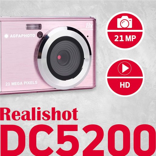AgfaPhoto DC5200 kompakt digitális fényképezőgép, rózsaszín