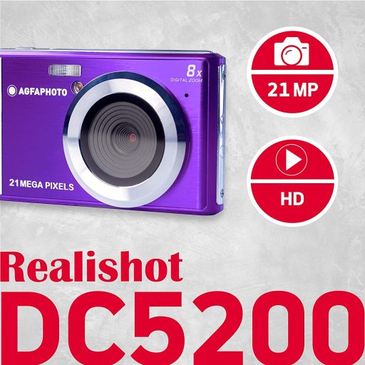 AgfaPhoto DC5200 kompakt digitális fényképezőgép, lila