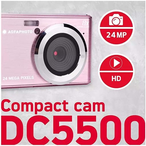 AgfaPhoto DC5500 kompakt digitális fényképezőgép, rózsaszín