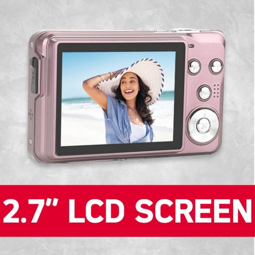 AgfaPhoto DC8300 kompakt digitális fényképezőgép, 21Mp, 8x optikai zoom, rózsaszín