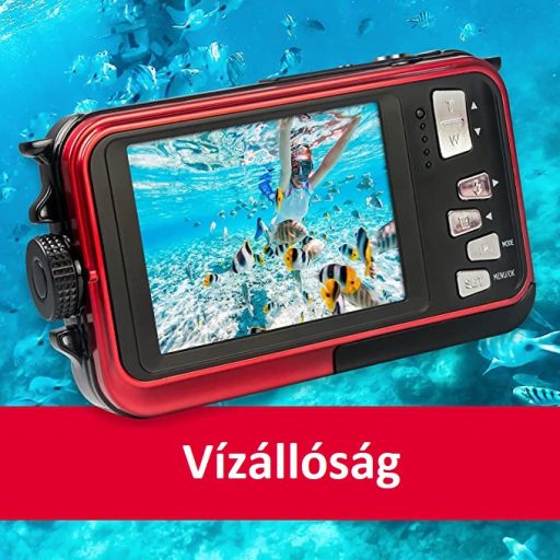 AgfaPhoto WP8000 vízálló kompakt digitális fényképezőgép, piros