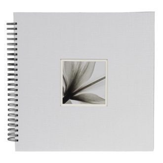   Dörr fotóalbum, spirálos, ablakos, beragasztós, UniTex, 34x34cm, 20lap/40oldal, fehér