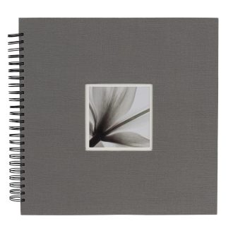   Dörr fotóalbum, spirálos, ablakos, beragasztós, UniTex, 34x34cm, 20lap/40oldal, szürke