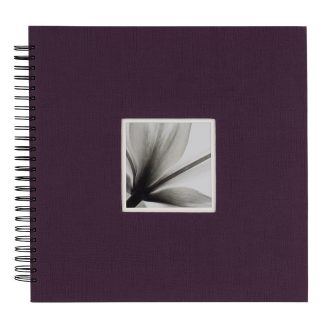   Dörr fotóalbum, spirálos, ablakos, beragasztós, UniTex, 34x34cm, 20lap/40oldal, lila