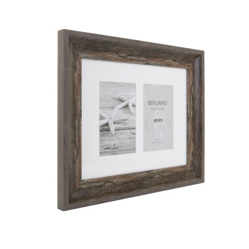 Kenro Bergamo Rustic Brown multi képkeret, 2db 10x15, faerezet hatás, barna