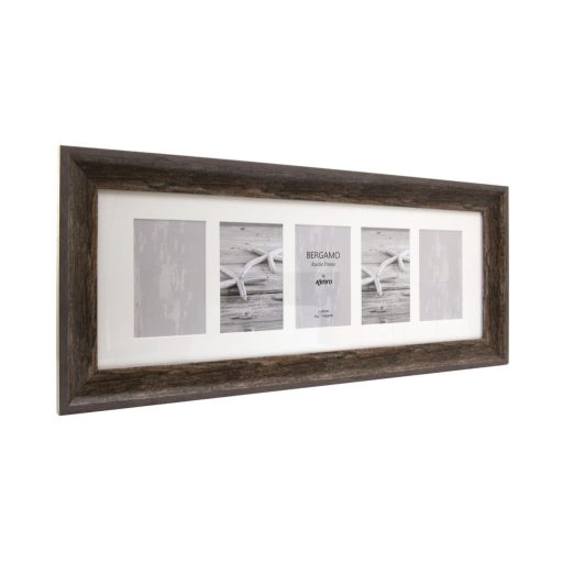 Kenro Bergamo Rustic Brown multi képkeret, 5db 10x15, faerezet hatás, barna