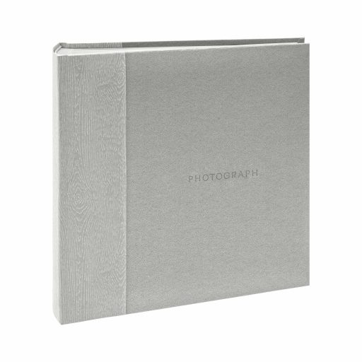 Kenro Kington fotóalbum, memo, 200db 10x15, faerezet minta, PHOTOGRAPH dombornyomott felirat, szürke