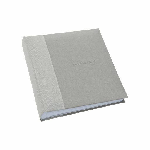 Kenro Kington fotóalbum, memo, 200db 10x15, faerezet minta, PHOTOGRAPH dombornyomott felirat, szürke