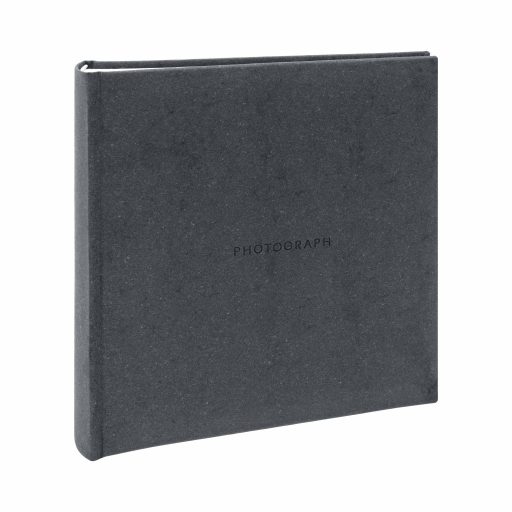 Kenro Signature fotóalbum, memo, 200db 10x15, PHOTOGRAPH felirat, újrahasznosított bőr, szürke