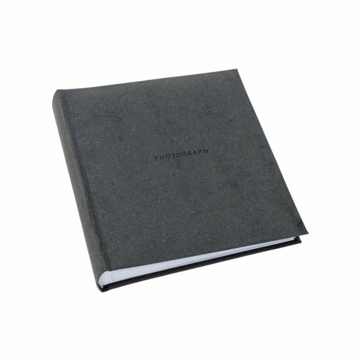 Kenro Signature fotóalbum, memo, 200db 10x15, PHOTOGRAPH felirat, újrahasznosított bőr, szürke