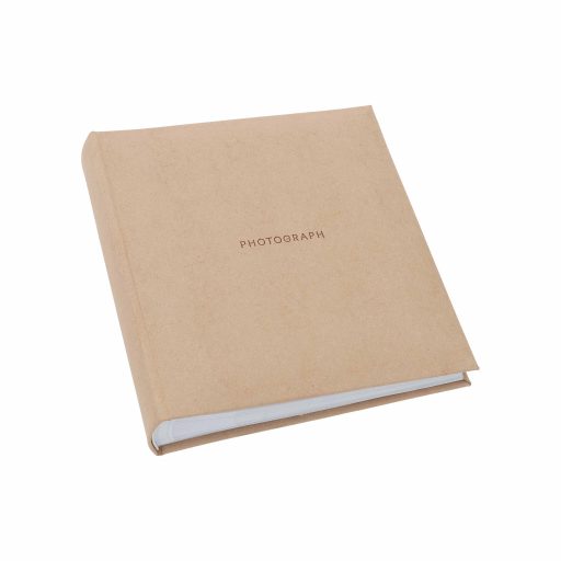 Kenro Signature fotóalbum, memo, 200db 10x15, PHOTOGRAPH felirat, újrahasznosított bőr, homok
