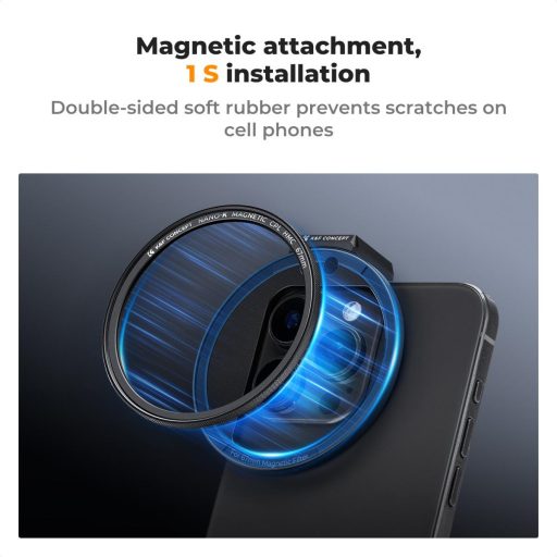 K&F Concept unverzális szűrőtartó mobiltelefonokhoz, CPL szűrő, mágneses szűrő csatlakozás, 67mm