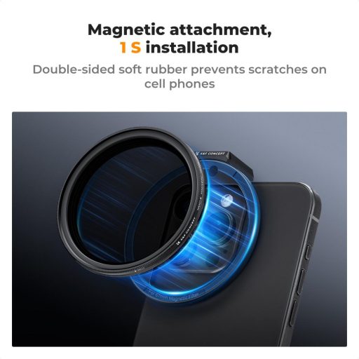 K&F Concept unverzális szűrőtartó mobiltelefonokhoz, mágneses szűrő csatlakozás, 67mm