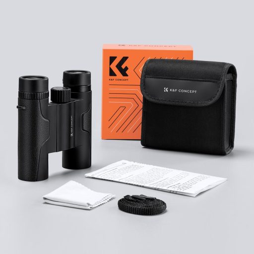 K&F Concept 10x25 HD távcső, BAK4, IP65 vízálló, fekete