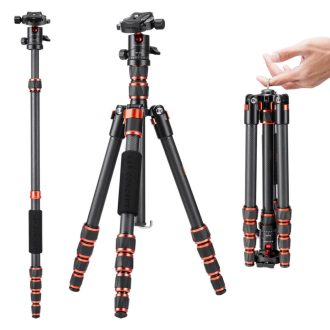  K&F Concept C225C0+BH-25 karbon állvány, 155cm magasság, 8kg teherbírás