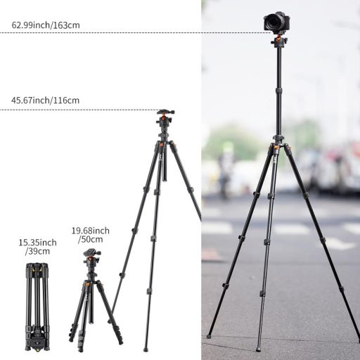 K&F Concept K224A1+BH-28L állvány, fekete-narancssárga, telefontartóval
