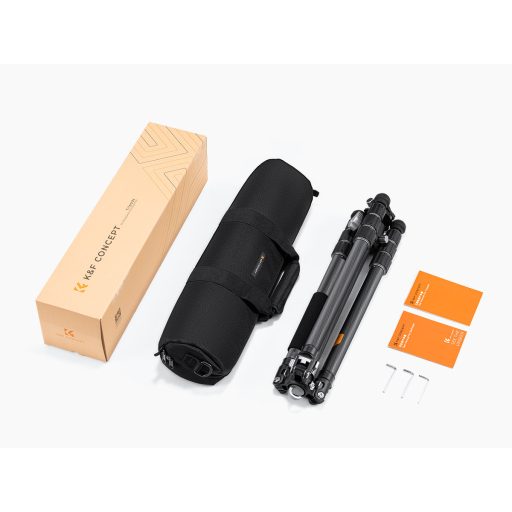 K&F Concept X284C4+BH-36 karbon állvány + monopod, 172cm magasság, 16kg teherbírás
