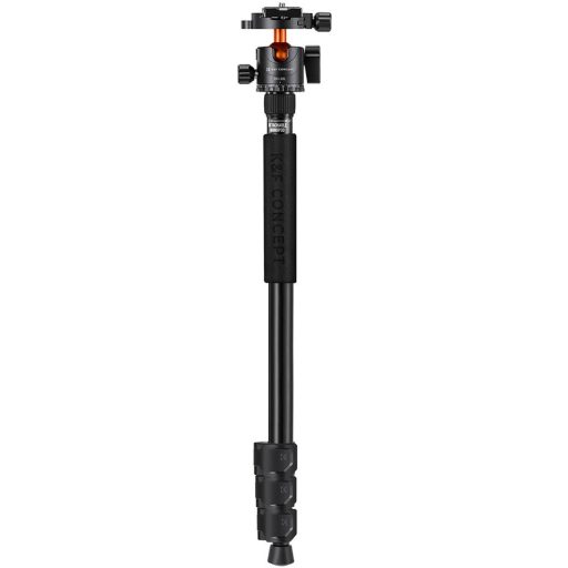 K&F Concept T254A7+BH-28L állvány + monopod, elforgatható középoszloppal, fekete-narancs