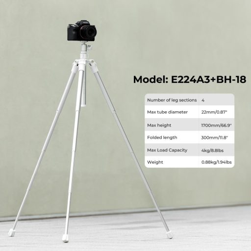 K&F Concept E224A3+BH-18 állvány, selfie bot, GoPro adapter, telefon adapter, bluetooth kioldó