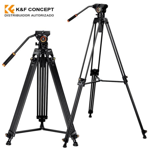 K&F Concept VA18 videó állvány, VH081 fluid video fej, 183cm magasság, 8kg teherbírás