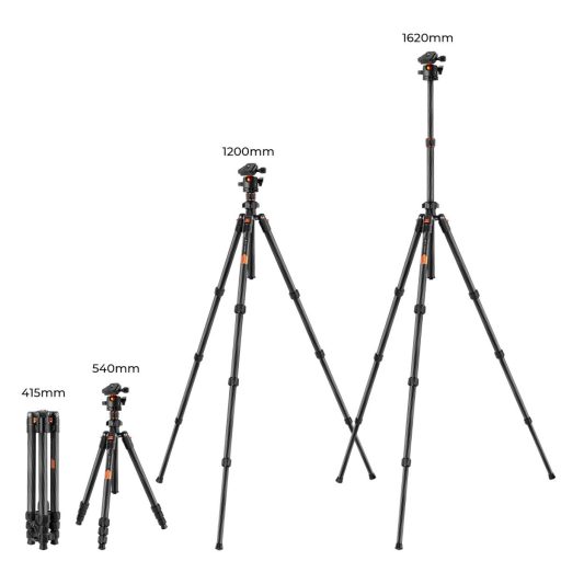 K&F Concept K254C2 karbon állvány, BH-36L gömbfej, 162cm magasság, 8kg teherbírás