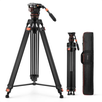   K&F Concept VA3 videó állvány, BV60 fluid video fej, 191cm magasság, 10kg teherbírás