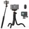 K&F Concept MS-29 hajlítható lábú állvány, selfie bot, GoPro és telefon adapter, bluetooth kioldó