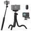 K&F Concept MS-29 hajlítható lábú állvány, selfie bot, GoPro és telefon adapter, bluetooth kioldó