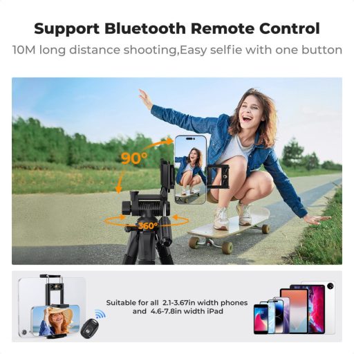 K&F Concept S254A3 + BV0 videó állvány, telefon adapter, bluetooth kioldó