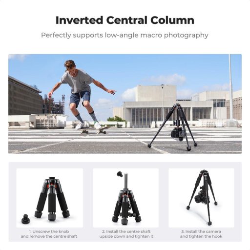 K&F Concept S225A0+BH-25 mini állvány, 55cm max magasság, 6kg teherbírás