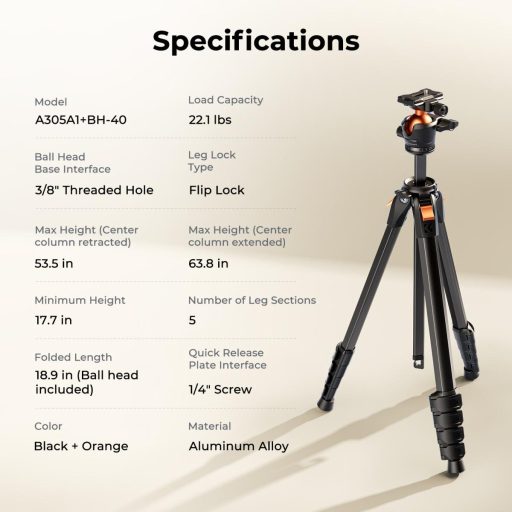 K&F Concept A305A1 + BH-40 állvány, telefon adapter
