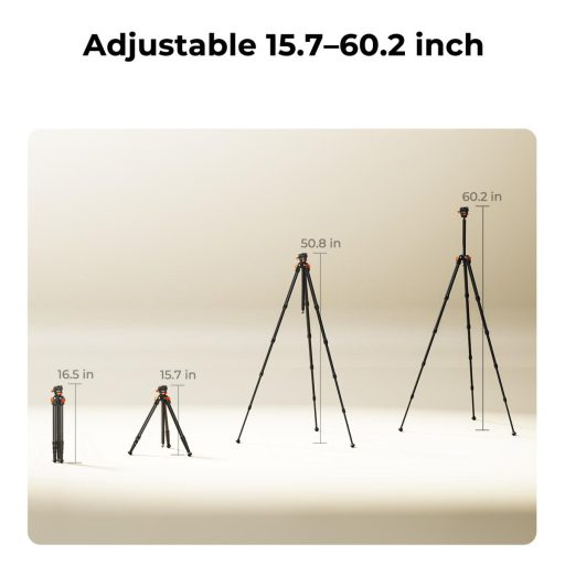 K&F Concept A225C2 karbon állvány BH-28R gömbfej, 153cm magasság, 6kg teherbírás