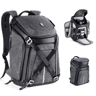   K&F Concept Alpha Backpack 25 literes, fotós hátizsák, vízálló, szürke