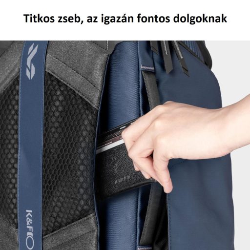 K&F Concept Alpha Backpack 25 literes, fotós hátizsák, vízálló, kék