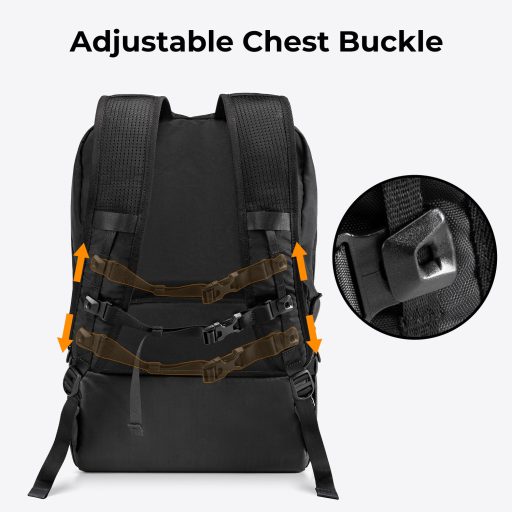 K&F Concept Collapsible Backpack 22L, fotós hátizsák, oldaltáskáva csukható, fekete