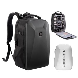   K&F Concept hardshell professzionális kamera hátizsák, 22L, 15.6 laptop zseb, fekete