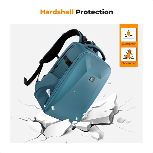 K&F Concept hardshell professzionális kamera hátizsák, 22L, 15.6 laptop zseb, kék