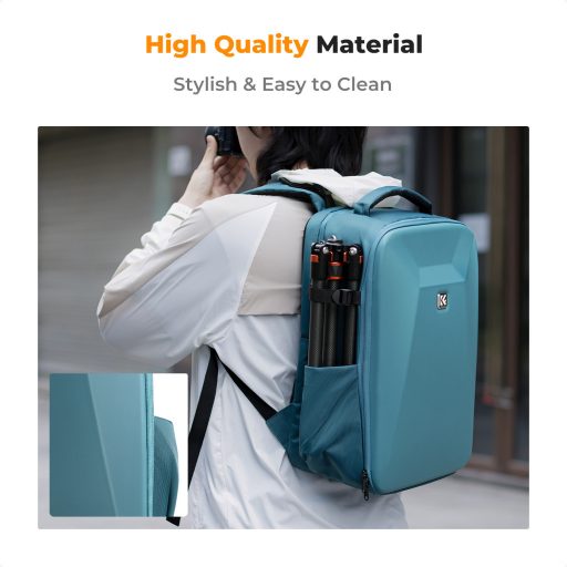 K&F Concept hardshell professzionális kamera hátizsák, 22L, 15.6 laptop zseb, kék