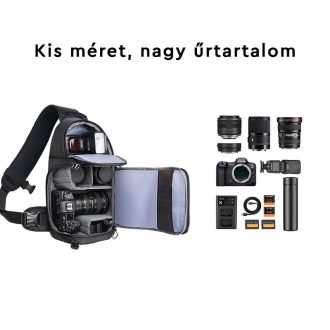   K&F Concept Beta Messenger egyvállas kamera hátizsák 10L, fekete