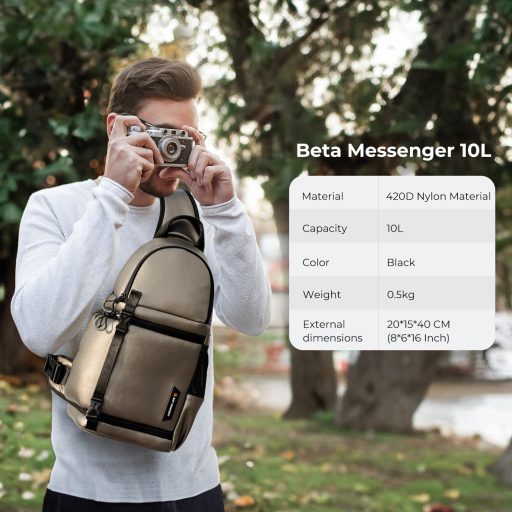 K&F Concept Beta Messenger egyvállas kamera hátizsák 10L, bézs