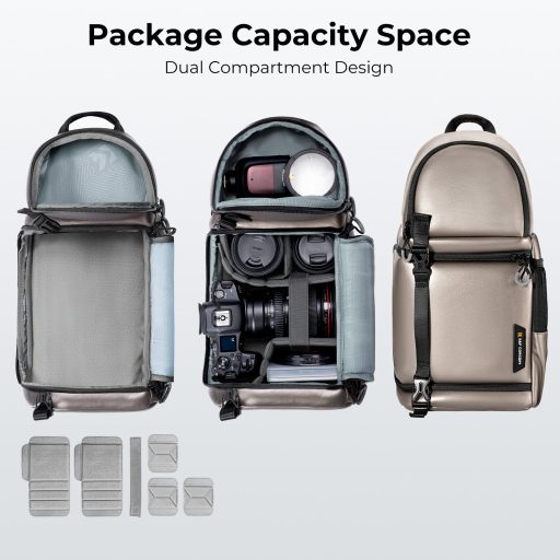 K&F Concept Beta Messenger egyvállas kamera hátizsák 10L, bézs