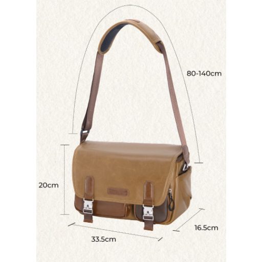 K&F Concept Sling Bag 10L Urban Wander 11, Gobi brown, bőrhatású felület, sötét barna