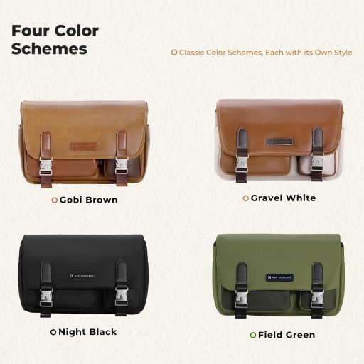 K&F Concept Sling Bag 10L Urban Wander 11, Green, bőrhatású felület, zöld
