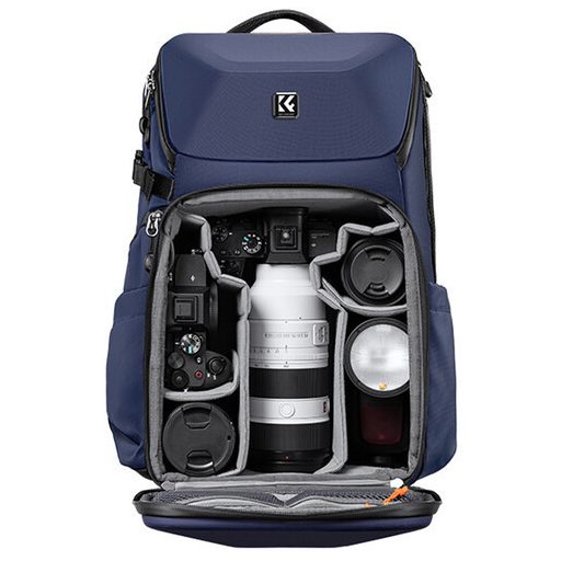 K&F Concept Alpha Backpack 20L, fotós hátizsák, vízálló, kék