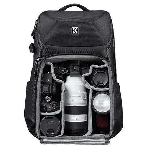 K&F Concept Alpha Backpack 20L, fotós hátizsák, vízálló, fekete