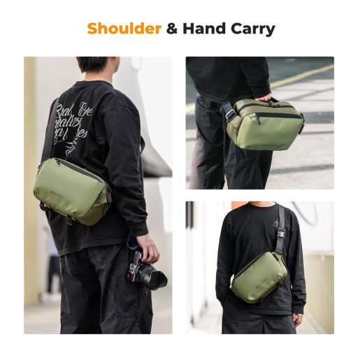 K&F Concept Alpha Sling 10L, fotós oldaltáska, zöld