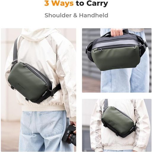 K&F Concept Alpha Sling 10L, fotós oldaltáska, sötétzöld